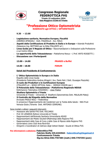 PROGRAMMA CONGRESSO 15-09-2024 Trieste Federottica FVG
